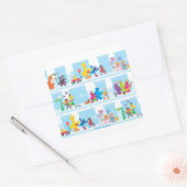 Sticker Carré Modèle de promenade des amis de Sesame dans la rue (Enveloppe)