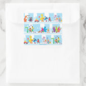 Sticker Carré Modèle de promenade des amis de Sesame dans la rue (Sac)