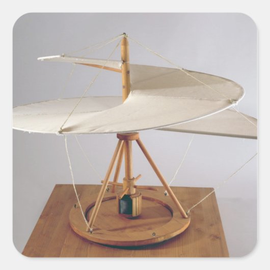 Sticker Carré Modèle de reconstruction du design de da Vinci (Devant)