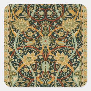 Sticker Carré Modèle de tapisserie forestière de William Morris