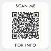 Sticker Carré Modèle de texte de code QR personnalisé Scan Me (Devant)