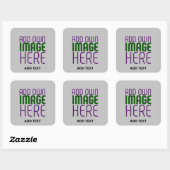 STICKER CARRÉ MODÈLE DE TEXTE D'IMAGE ASH MODERNE MODIFIABLE (Feuille)
