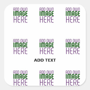 STICKER CARRÉ MODÈLE DE TEXTE D'IMAGE BLANCHE SIMPLE MODERNE