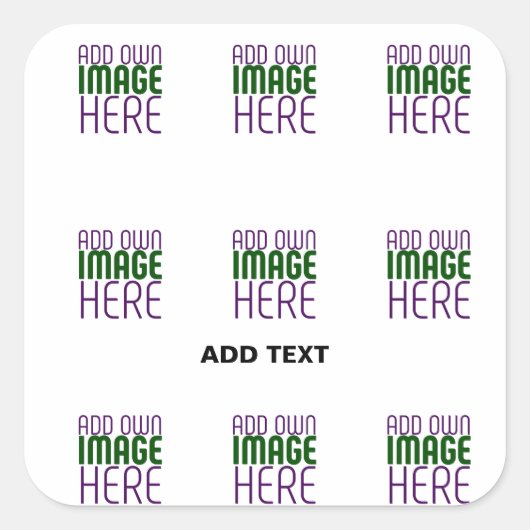STICKER CARRÉ MODÈLE DE TEXTE D'IMAGE BLANCHE SIMPLE MODERNE (Devant)
