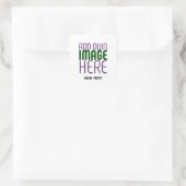 STICKER CARRÉ MODÈLE DE TEXTE D'IMAGE BLANCHE SIMPLE MODERNE (Sac)
