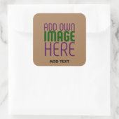 STICKER CARRÉ MODÈLE DE TEXTE D'IMAGE BROWN SIMPLE MODERNE (Sac)
