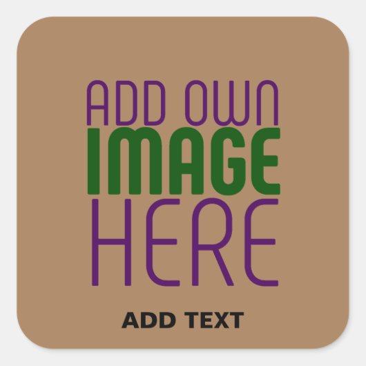 STICKER CARRÉ MODÈLE DE TEXTE D'IMAGE BROWN SIMPLE MODERNE (Devant)