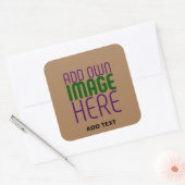 STICKER CARRÉ MODÈLE DE TEXTE D'IMAGE BROWN SIMPLE MODERNE (Enveloppe)