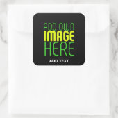 STICKER CARRÉ MODÈLE DE TEXTE D'IMAGE NOIRE SIMPLE ET MODERNE (Sac)