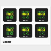 STICKER CARRÉ MODÈLE DE TEXTE D'IMAGE NOIRE SIMPLE ET MODERNE (Feuille)