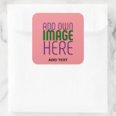 STICKER CARRÉ MODÈLE DE TEXTE D'IMAGE ROSE MODERNE ÉDITABLE SAUM (Sac)