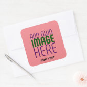 STICKER CARRÉ MODÈLE DE TEXTE D'IMAGE ROSE MODERNE ÉDITABLE SAUM (Enveloppe)