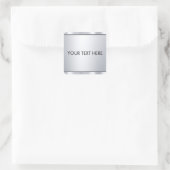 Sticker Carré Modèle de texte personnalisé Faux Silver Metallic (Sac)