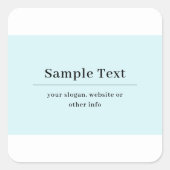 Sticker Carré Modèle de texte simple et élégant | Bleu Clair (Devant)
