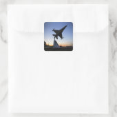 Sticker Carré Modèle d'échelle d'un Faucon F-16 C (Sac)