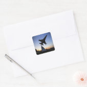 Sticker Carré Modèle d'échelle d'un Faucon F-16 C (Enveloppe)