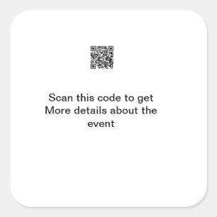Sticker Carré Modèle d'événement commercial avec scan de code Q 