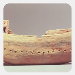 Sticker Carré Modèle d'un bateau avec pont à haute caca