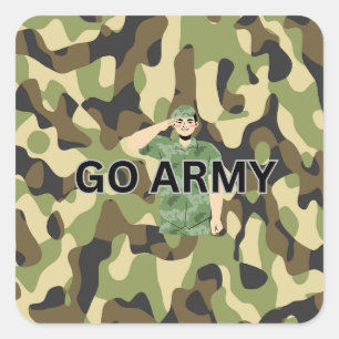 Sticker Carré Modèle d'uniforme vert de l'Armée de terre