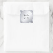 Sticker Carré Modèle élégant à aspect argenté manuscrit personna (Sac)