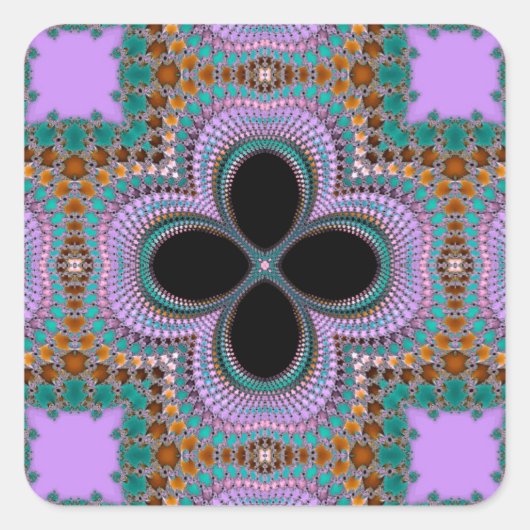 Sticker Carré Modèle Floral géométrique marocain (Devant)