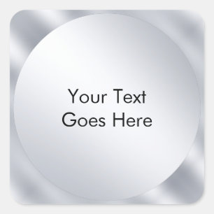 Sticker Carré Modèle moderne argenté faux Ajoutez votre texte Él