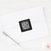 Sticker Carré Modèle moderne Custom Business QR Code noir (Enveloppe)