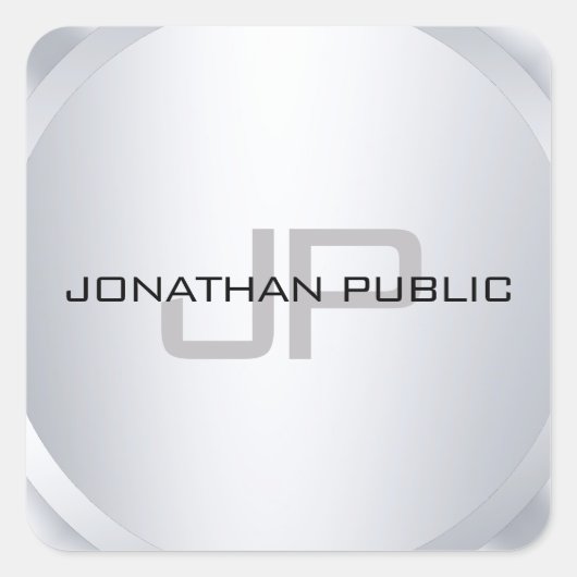 Sticker Carré Modèle moderne tendance Monogrammé Élégant (Devant)