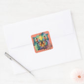 Sticker Carré Modèle papillon coloré (Enveloppe)