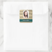 Sticker Carré Modèle photo de feuille de musique (Sac)