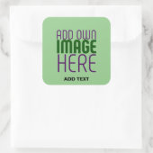 STICKER CARRÉ MODÈLE TEXTE D'IMAGE VERTE MINT MODERNE (Sac)