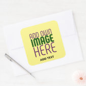 STICKER CARRÉ MODÈLE TEXTE MODERNE PASTEL JAUNE D'IMAGE (Enveloppe)