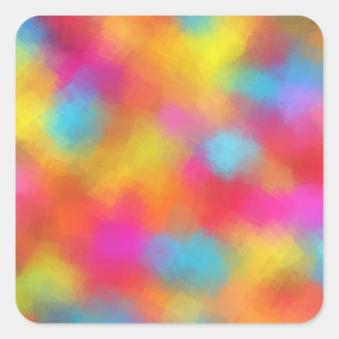 Sticker Carré Modèle Vierge Coloré Tendance Art Abstrait Moderne