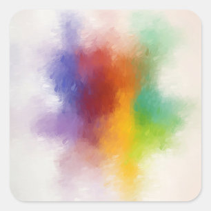 Sticker Carré Modèle vierge d'art abstrait coloré moderne tendan