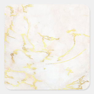 Sticker Carré Modèle vierge élégant Marbre Or Ajoutez votre text