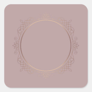Sticker Carré Modèle vierge en or rose élégant tendance personna