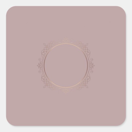 Sticker Carré Modèle vierge or rose tendance avec ajout de texte (Devant)
