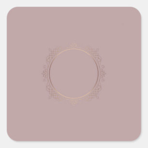 Sticker Carré Modèle vierge or rose tendance avec texte design