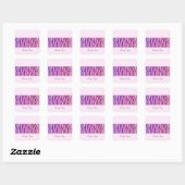 Sticker Carré Modèle Zebra moderne Merci (Feuille)