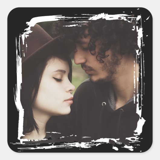 Sticker Carré Modern and Simple Unique Photo Template Wedding (Devant)