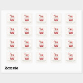 Sticker Carré Modern Baking Spirits Bright Cute Cupcake Food (Feuille)