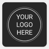 Sticker Carré Modern Black White Business Logo (Devant)