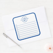 Sticker Carré Modern Blue Monogram Name To Do List (Enveloppe)