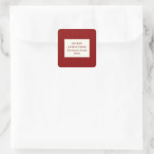 Sticker Carré Modern Christmas Minimal Holiday Favor Red (Sac)