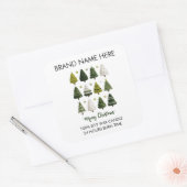 Sticker Carré Modern Christmas Pine Trees Candle Labels (Enveloppe)