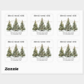 Sticker Carré Modern Christmas Trees with Light Candle Labels (Feuille)