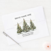 Sticker Carré Modern Christmas Trees with Light Candle Labels (Enveloppe)