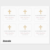 Sticker Carré Modern Dusty Pink Religious Girl Confirmation (Feuille)