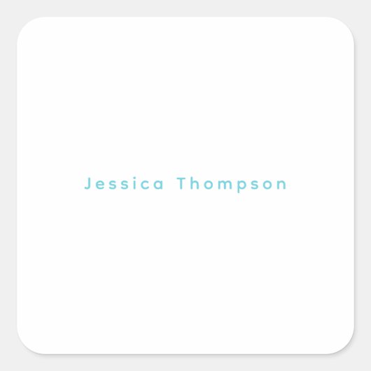 Sticker Carré Modern Elegant Plain Simple Professional Name (Devant)