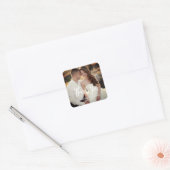 Sticker Carré Modern elegant wedding photo handwriting (Enveloppe)